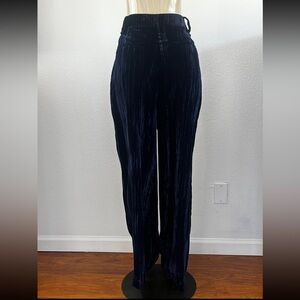 Tibi Navy Velvet Wide Leg Pants